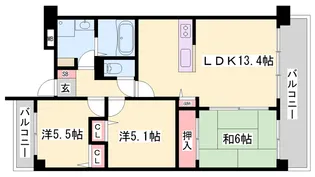 ボヌールエトワール2番館【1階】の間取り