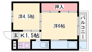 ビレッジハウス中富【2-102号室】の間取り