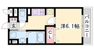 カーサ・フェリーチェ平田【1階】の間取り
