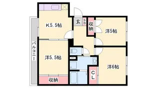 サンエルディム【1階】の間取り