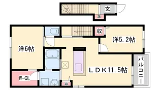 フェリア玉手【201号室】の間取り