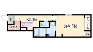 ブルーシャトー【1階】の間取り
