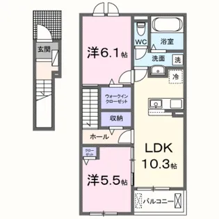 グランドールⅡ【2階】の間取り