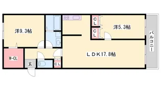 キャッスルコート御立唐立【204号室】の間取り