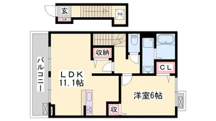 アンソレイエ飾磨 Ⅱ番館【2階】の間取り
