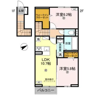 グランフェリーチェ【202号室】の間取り