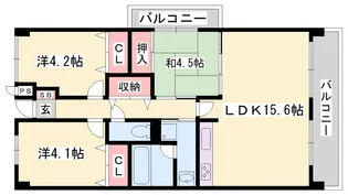 テルツォ南新在家【601号室】の間取り