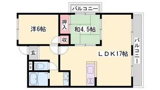 ルークレジデンス姫路Ⅱ【6階】の間取り