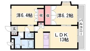 フィールドヴィレッジ【201号室】の間取り