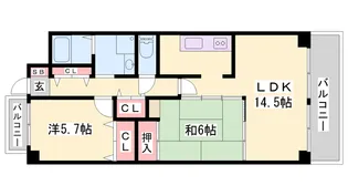 ライオンズマンション姫路東今宿【1206号室】の間取り