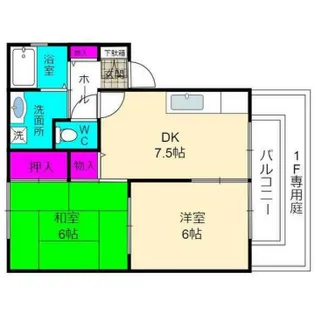 クレール野口【1階】の間取り