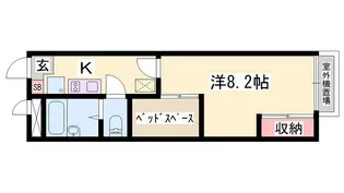 レオパレスオアシスⅠ【104号室】の間取り