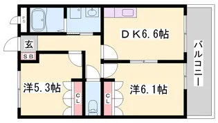 レインボーパレスⅡ【202号室】の間取り