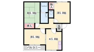 ウォームフロント岡田【2階】の間取り