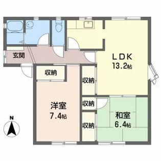 ファミーユ山の北【1階】の間取り