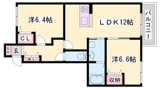 ヴィラーチェ白浜【1階】の間取り