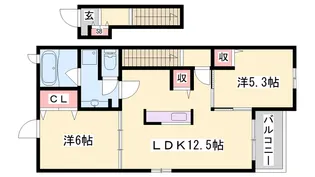 ワイズコンブリオⅥ【202号室】の間取り