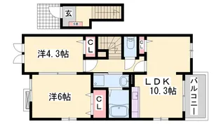 シトラスⅡ【2階】の間取り