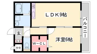 セジュール東浜尻【1階】の間取り