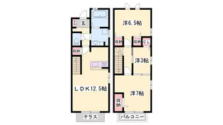 兵庫県姫路市別所町佐土2丁目【テラスハウス】の間取り