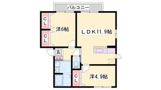 シャーメゾンミモザ【1階】の間取り