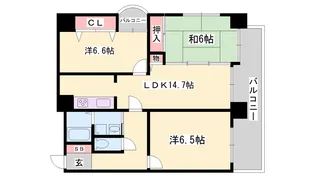 ラシャンス広畑【7階】の間取り