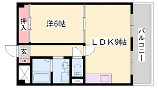 飾磨中村コーポ【C-18号室】の間取り