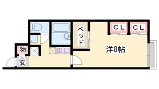 レオパレスMIYABI【102号室】の間取り