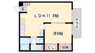 エルガーデン【A102号室】の間取り