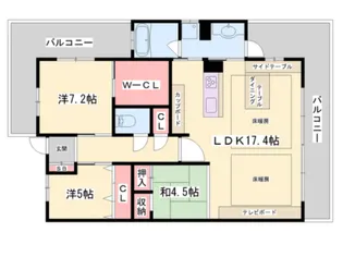 アルファステイツ神屋町【703号室】の間取り