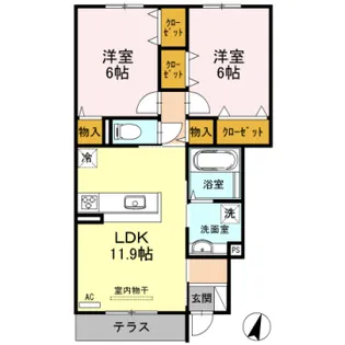 アバンツァート長砂【1階】の間取り