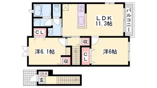 Hyu Frosch 和【102号室】の間取り
