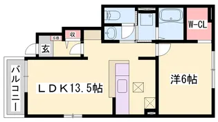 ハピネスK【1階】の間取り