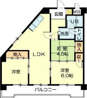 ロイヤルコーポ伊保【501号室】の間取り