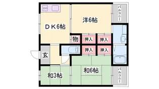 ビレッジハウス書写台【3-201号室】の間取り