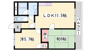 エスポワールJUN2番館【101号室】の間取り