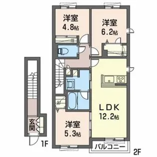 ウィステリアA【2階】の間取り