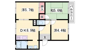 ガーデンハイツ緑ヶ丘 【E203号室】の間取り