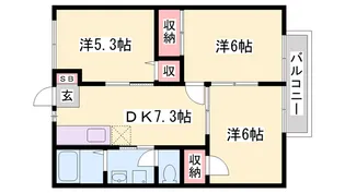メゾン白国2号【101号室】の間取り