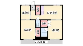 ビレッジハウス東二見【2-301号室】の間取り