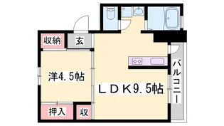 ビレッジハウス太子【1-301号室】の間取り