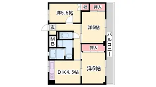 ビレッジハウス尾上【3-202号室】の間取り