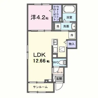 グラムス レビン【1階】の間取り