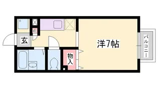 パセオ姫路Ⅱ【102号室】の間取り