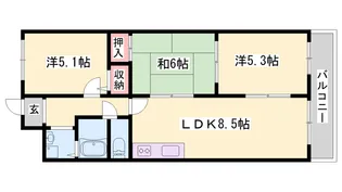 ハピネス見野【502号室】の間取り