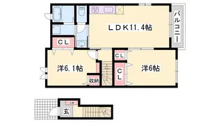 アイリスガーデンB【2階】の間取り