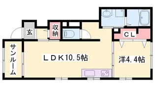 クローバー上本町【1階】の間取り