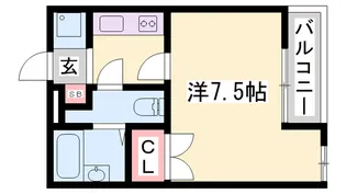 ジュネス白国【208号室】の間取り