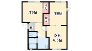 クワトロ今宿【101号室】の間取り