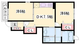 エレガンシア【102号室】の間取り